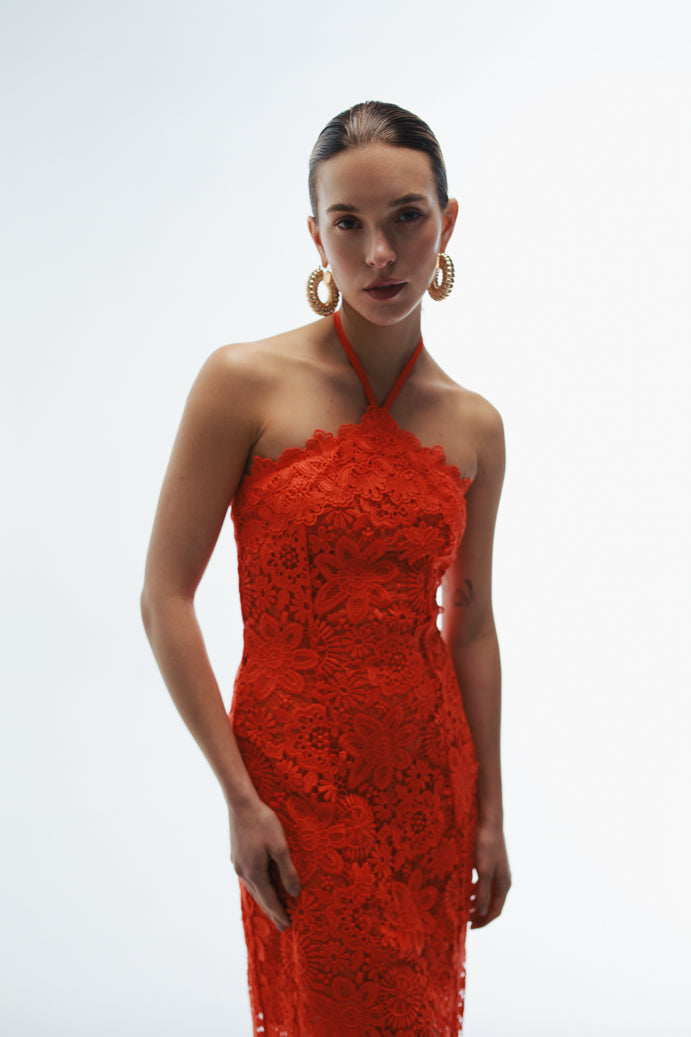 Viscaya Maxi Dress in Flame
