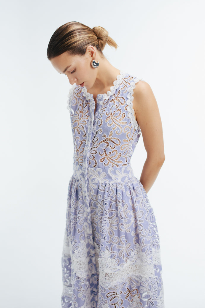 Gaia Maxi Dress in Blue