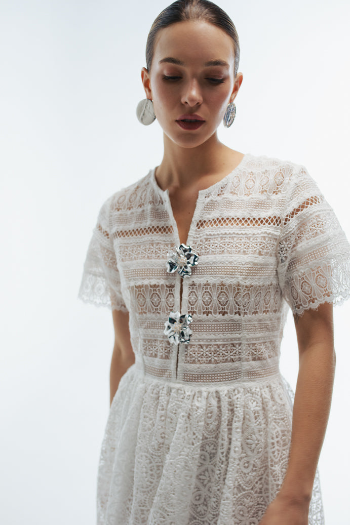 Gianni Midi Dress in White
