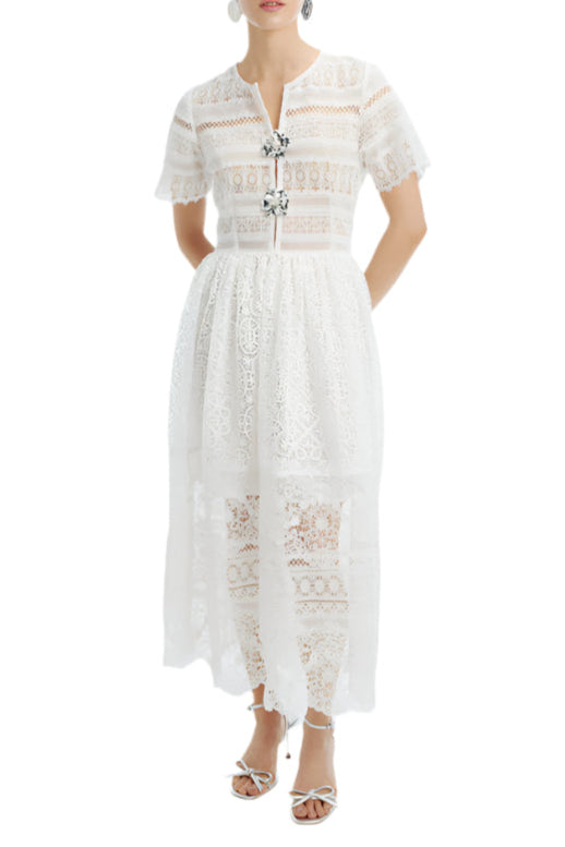 Gianni Midi Dress in White