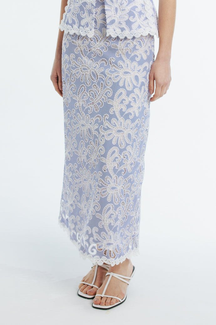 Nina Maxi Skirt in Blue