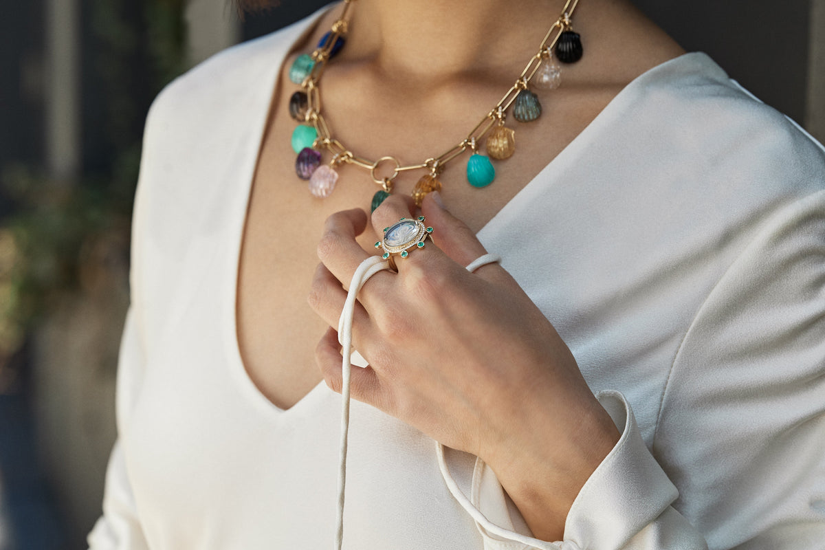 Dream Shell Pendant in Citrine