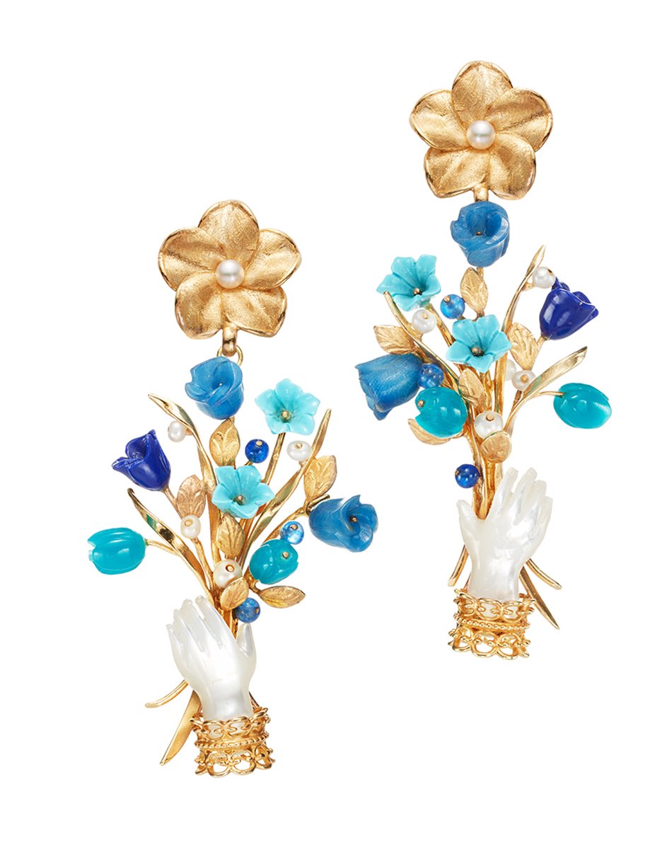 Blossom Earrings in Pearl Blue