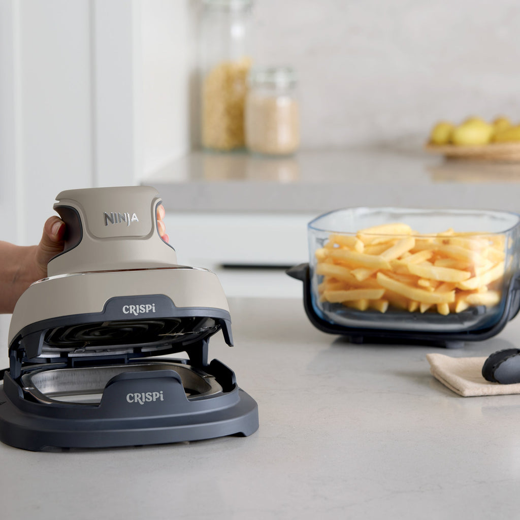 Crispi 4-in-1 Portable Glass Air Fryer Cooking System in Stone