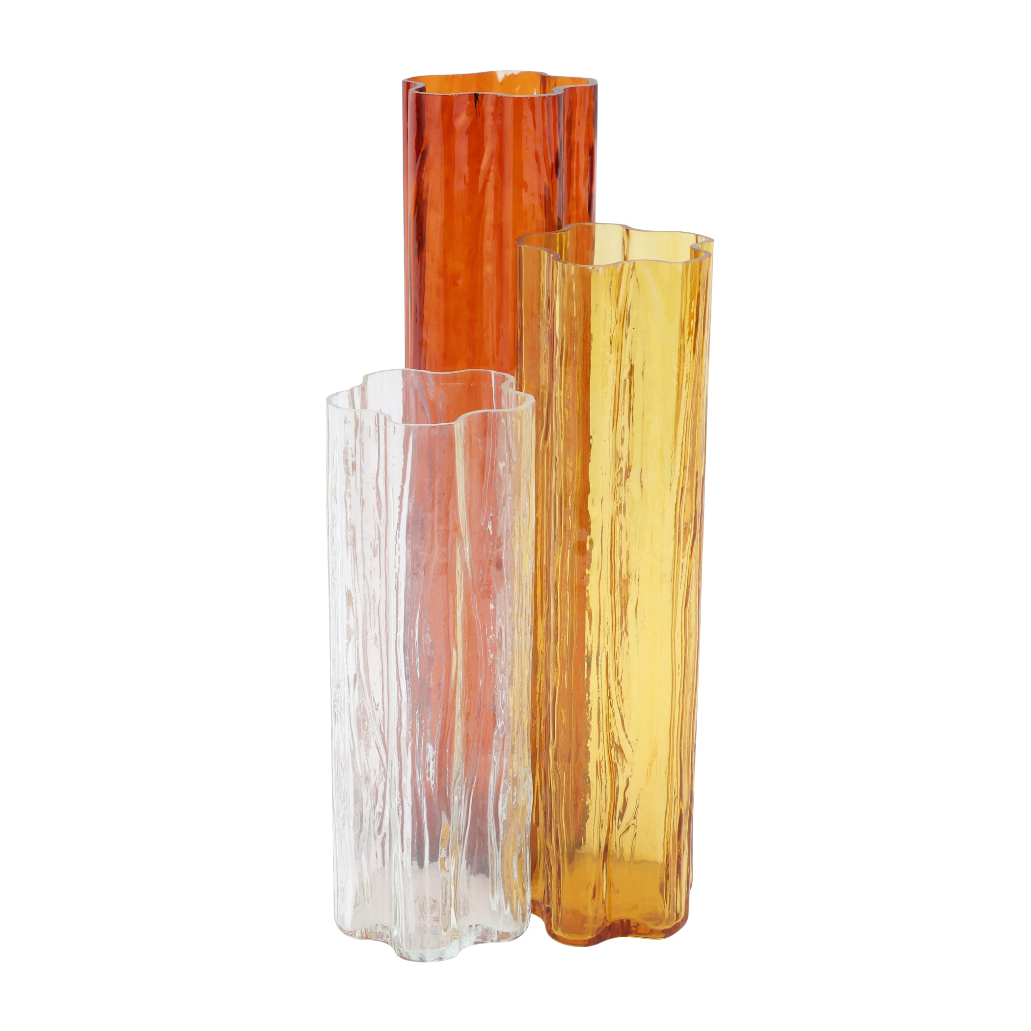 Flora Glass Vase in Amber