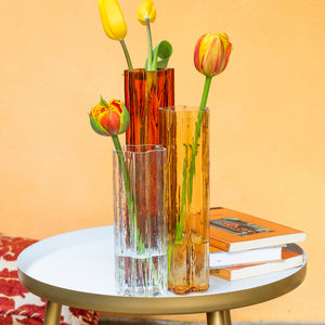 Flora Glass Vase in Amber
