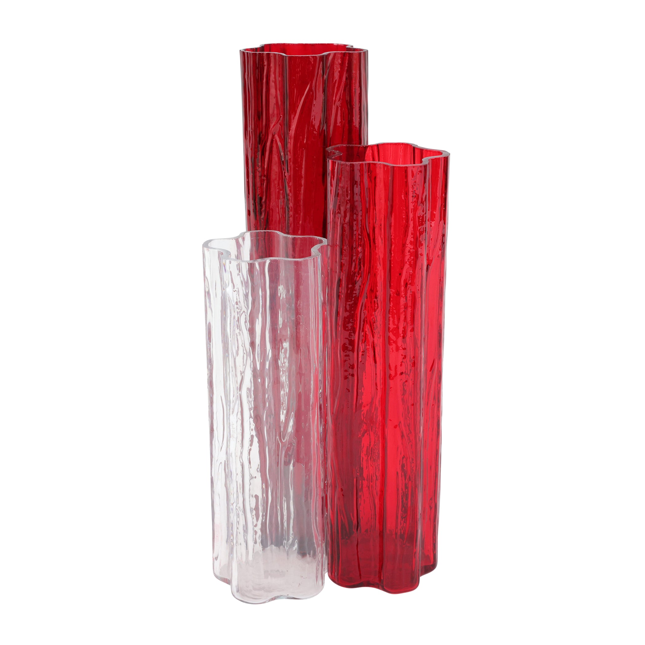 Flora Glass Vase in Red