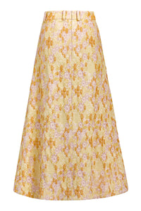 Frances Daisy Stretch Brocade Midi Skirt