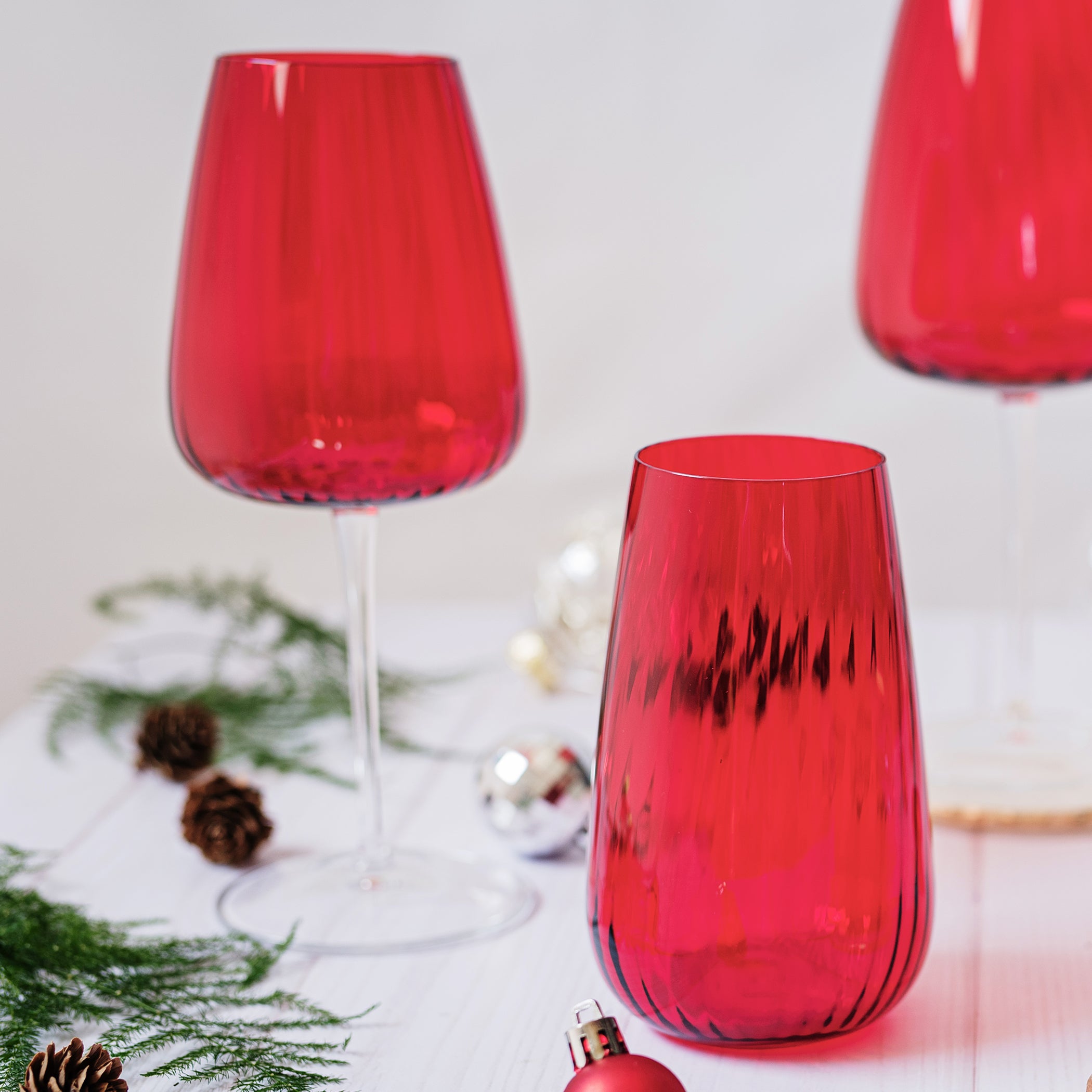 Francesca Wine Glass in Red