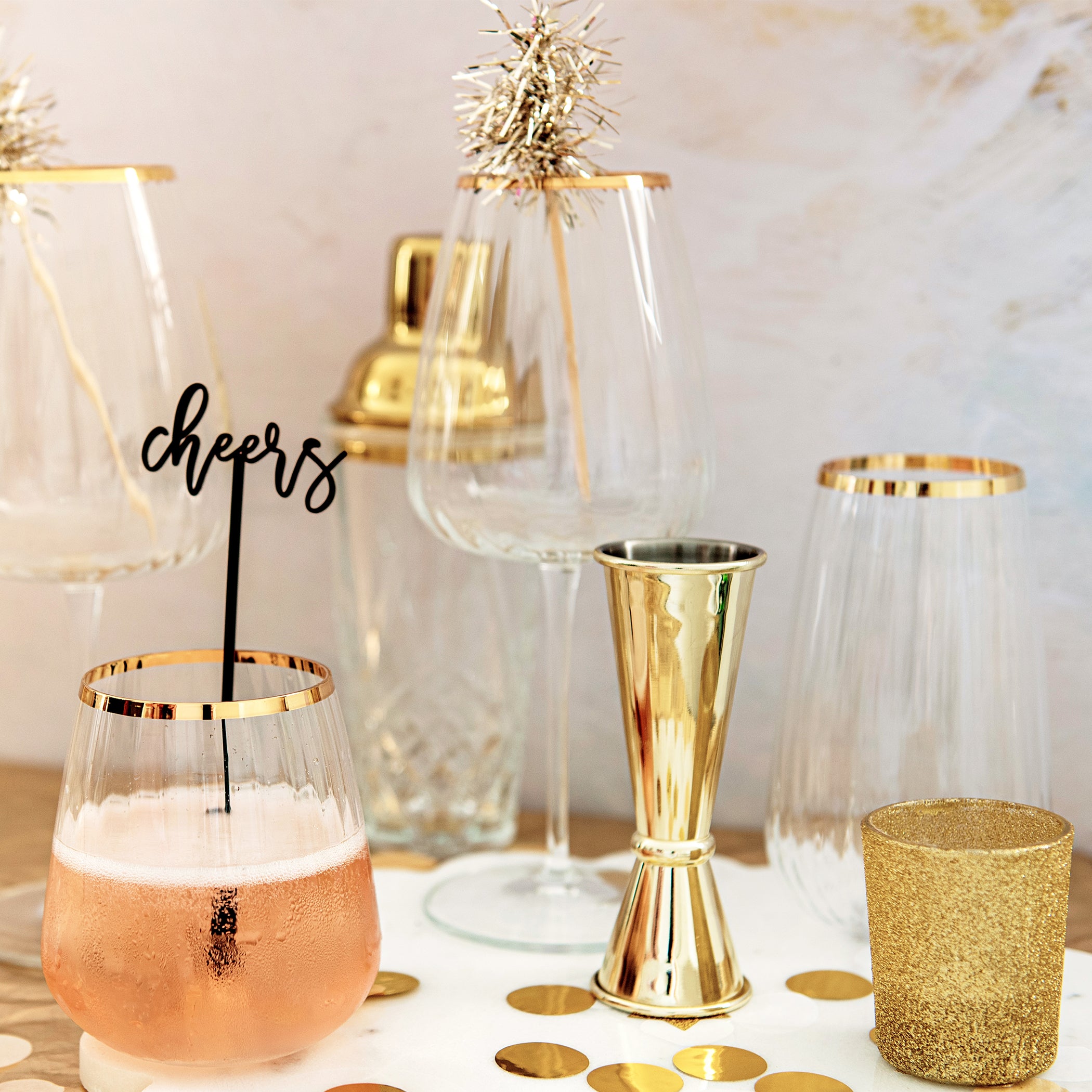 Francesca Water Glass in Gold