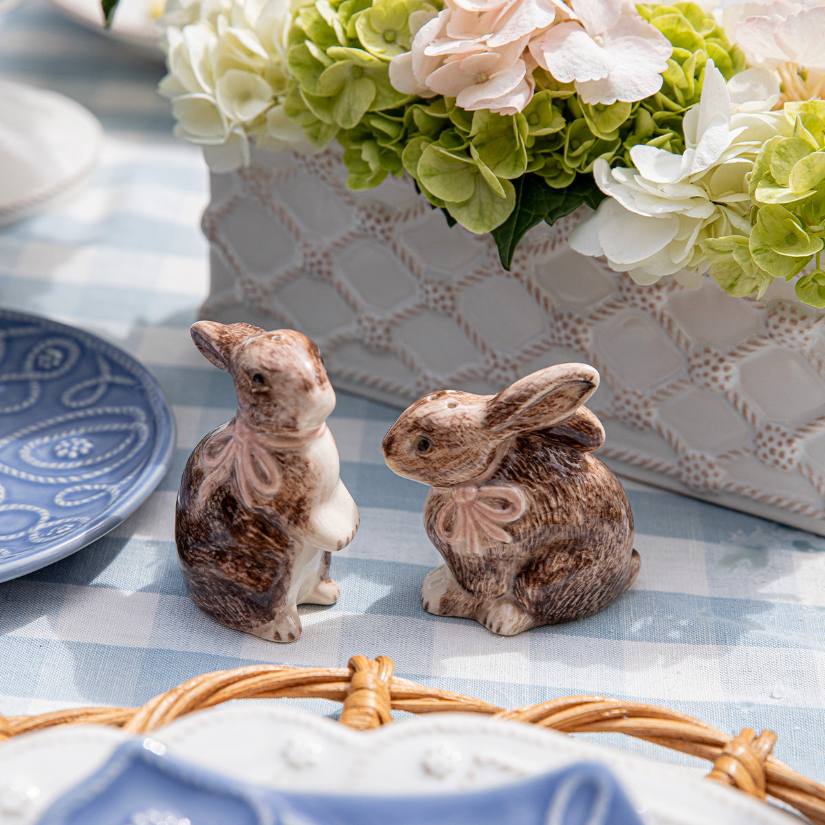 Clever Creatures Bunny Salt and Pepper in Napoleon & Josephine in Multi, Set of 2