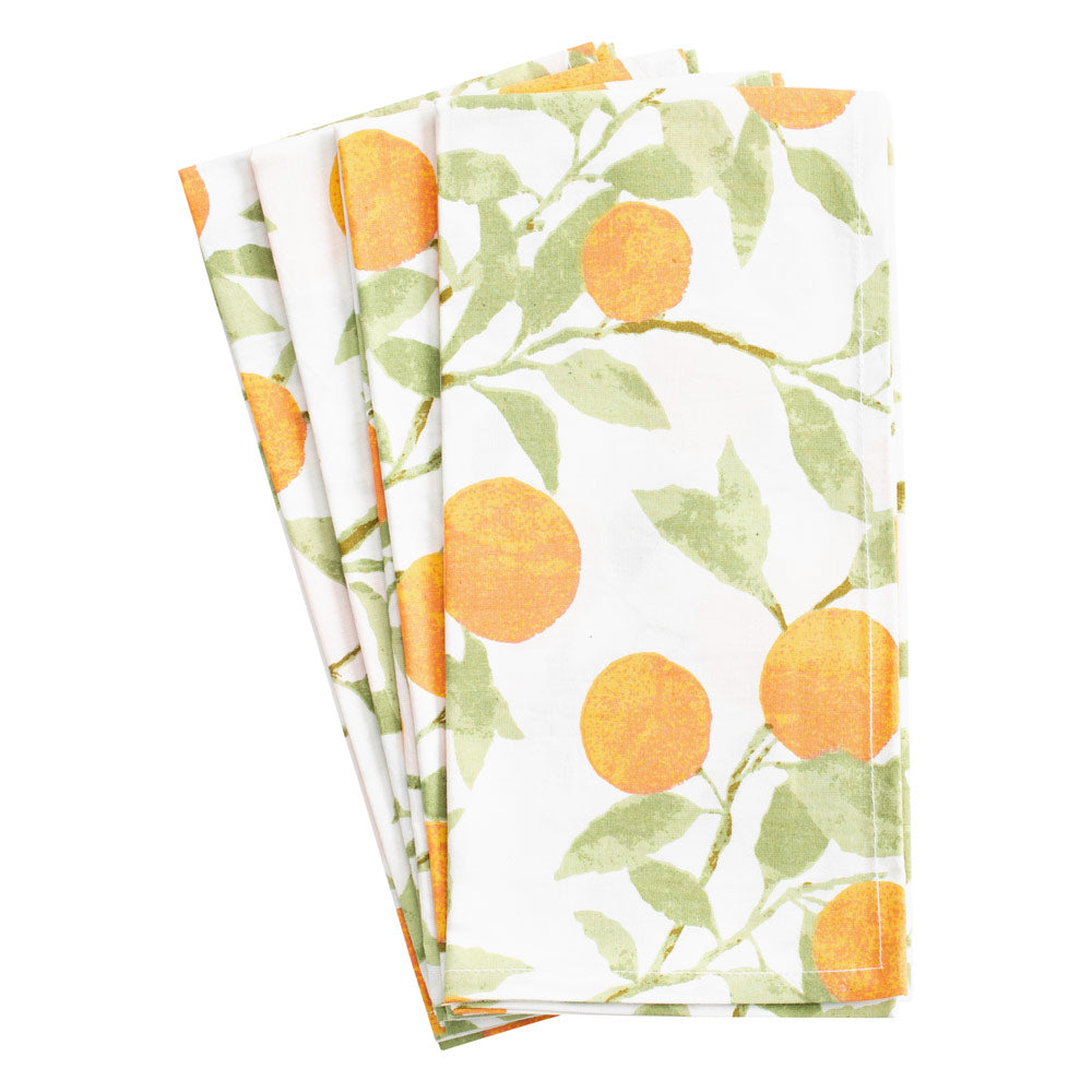 Orange Grove Cotton Dinner Napkins, Set of 4