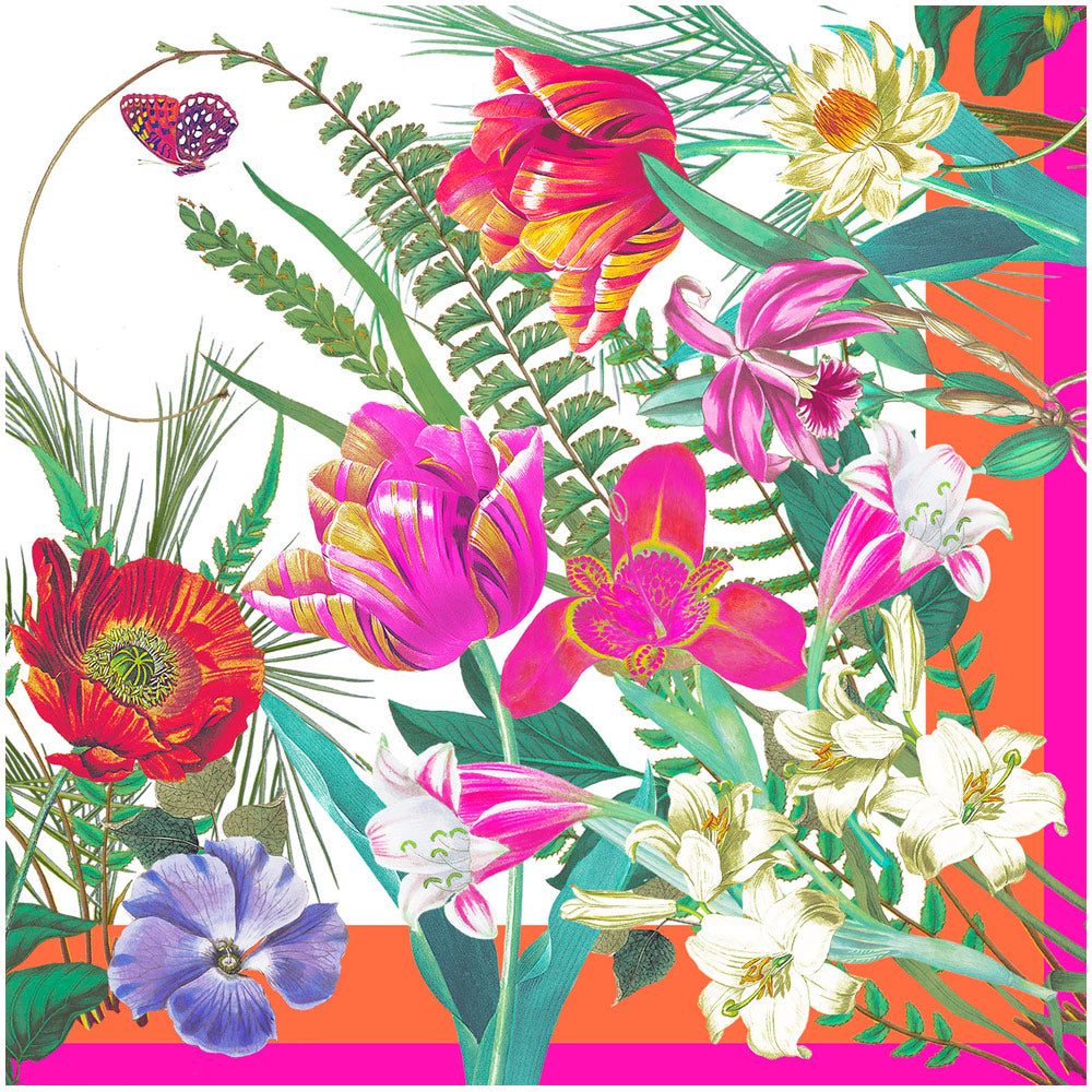 La Dolce Vita Cloth Dinner Napkin in Fuchsia & Orange, Set of 4