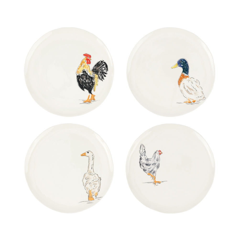 Fattoria Assorted Salad Plates, Set of 4