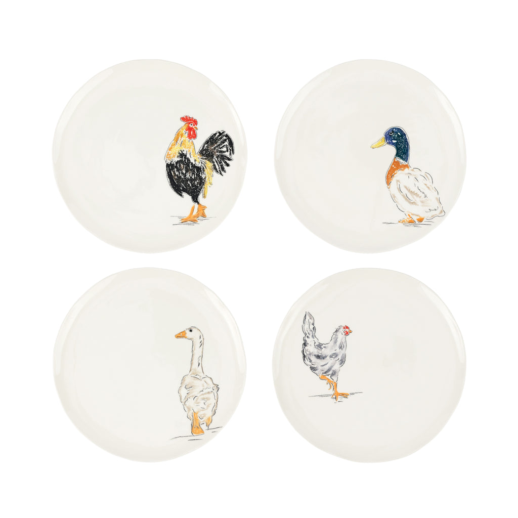 Fattoria Assorted Salad Plates, Set of 4
