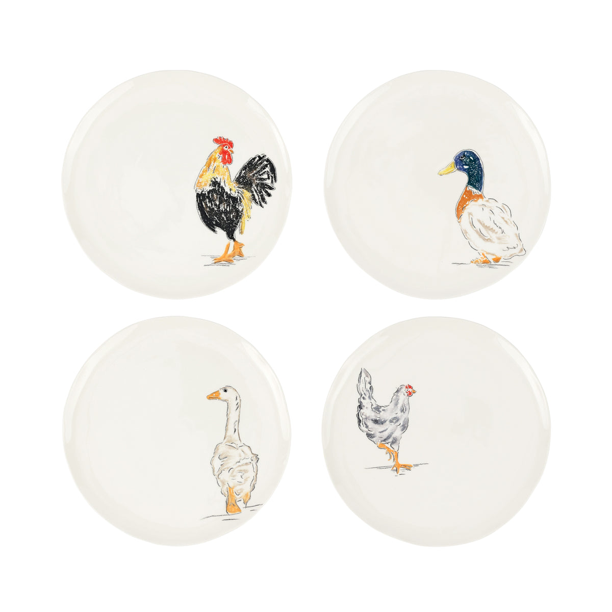Fattoria Assorted Salad Plates, Set of 4