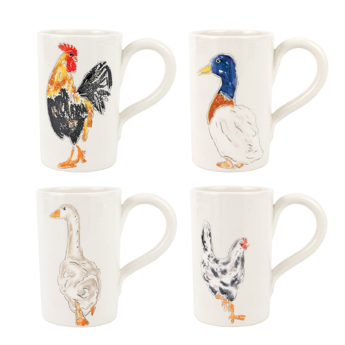 Fattoria Assorted Mugs, Set of 4