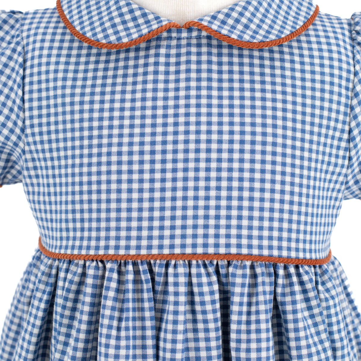 Sarita Girl Dress in Classic Gingham Pumpkin