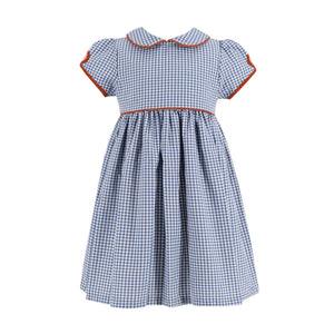 Sarita Girl Dress in Classic Gingham Pumpkin