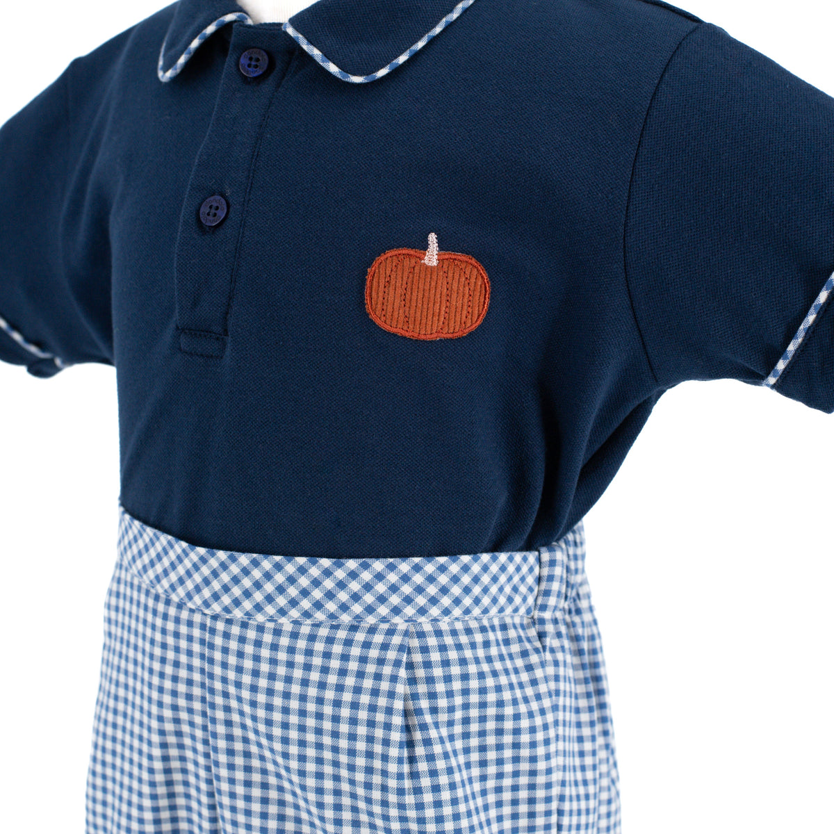 William Boy Polo Set in Classic Gingham Pumpkin