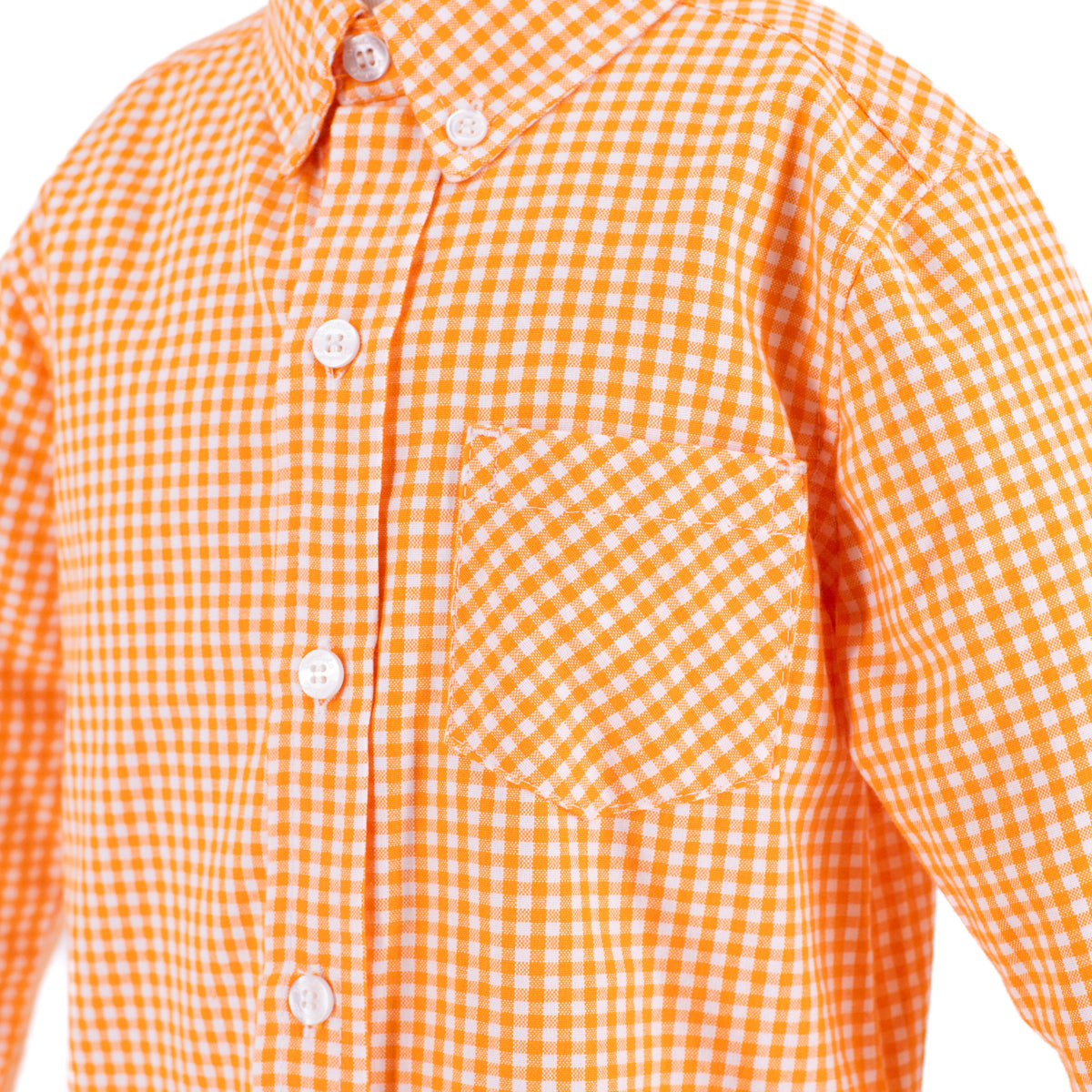 Walker Boy Button Down in Orange Gingham