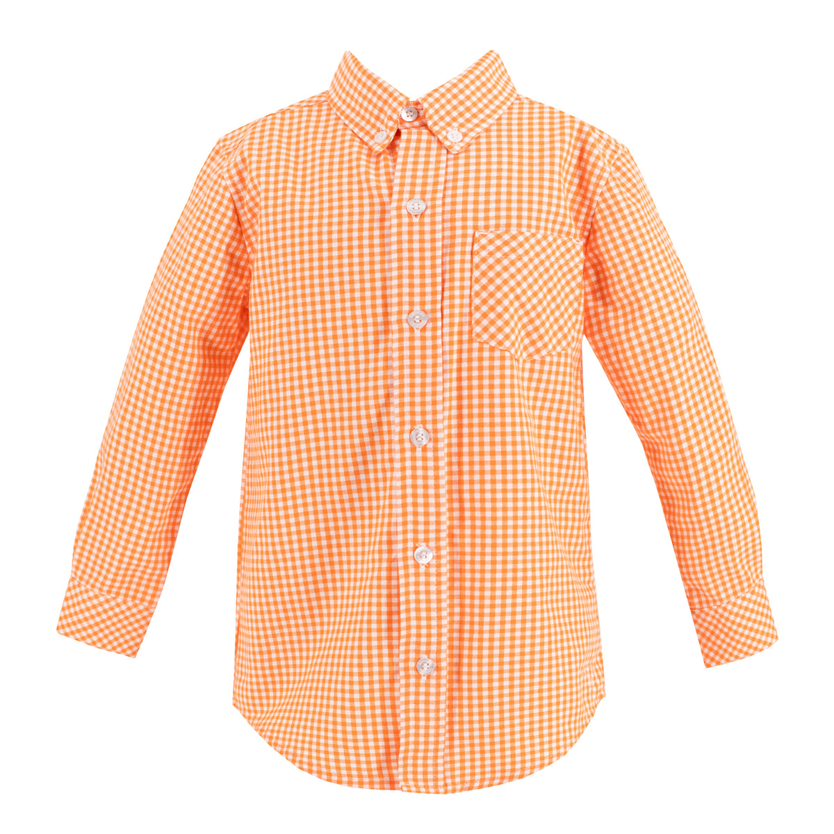 Walker Boy Button Down in Orange Gingham