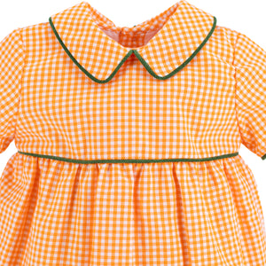 Lucas Boy Bubble in Orange Gingham