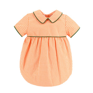 Lucas Boy Bubble in Orange Gingham