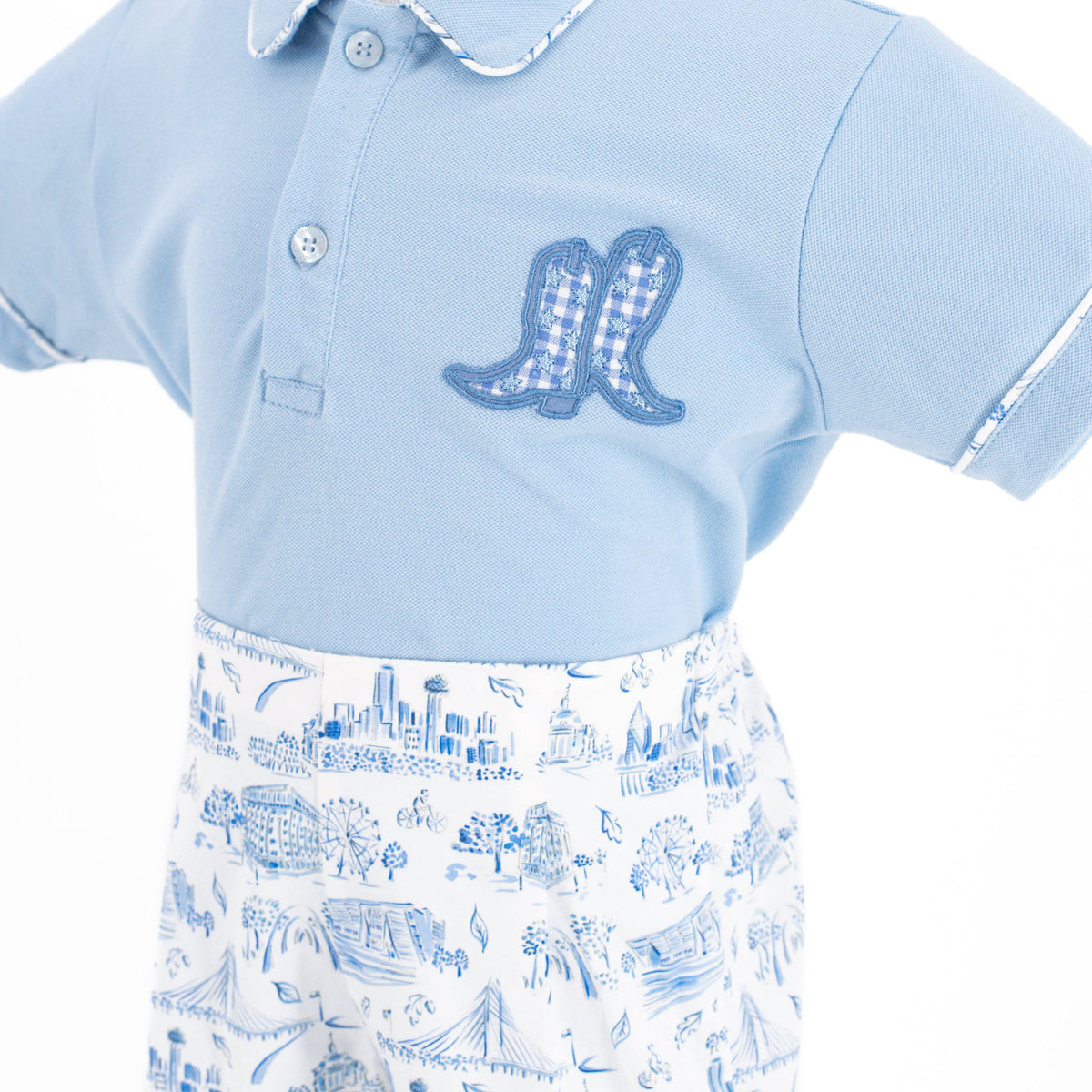 Fields Boy Polo Set in Dallas Print