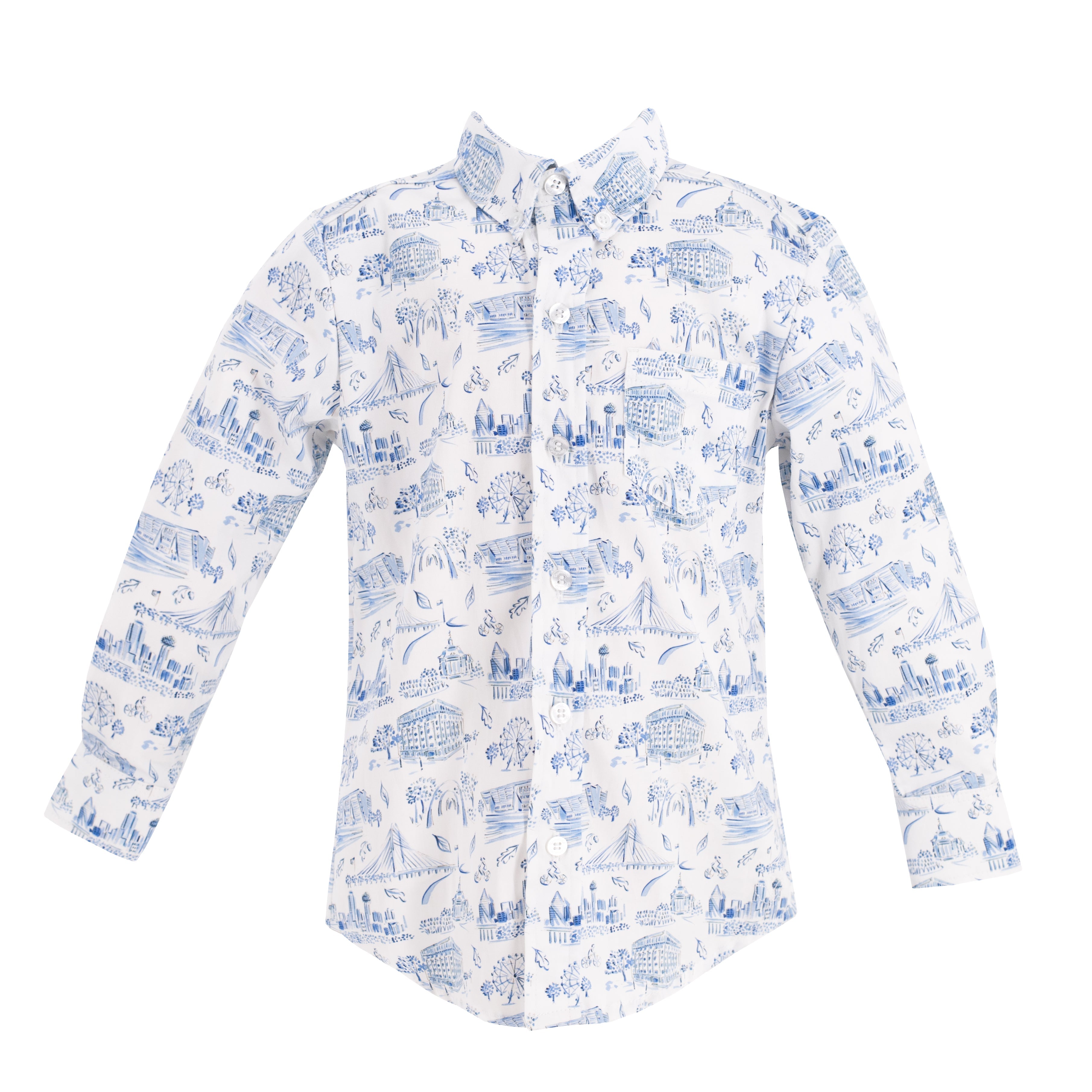 Bates Boy Button Down in Dallas Print