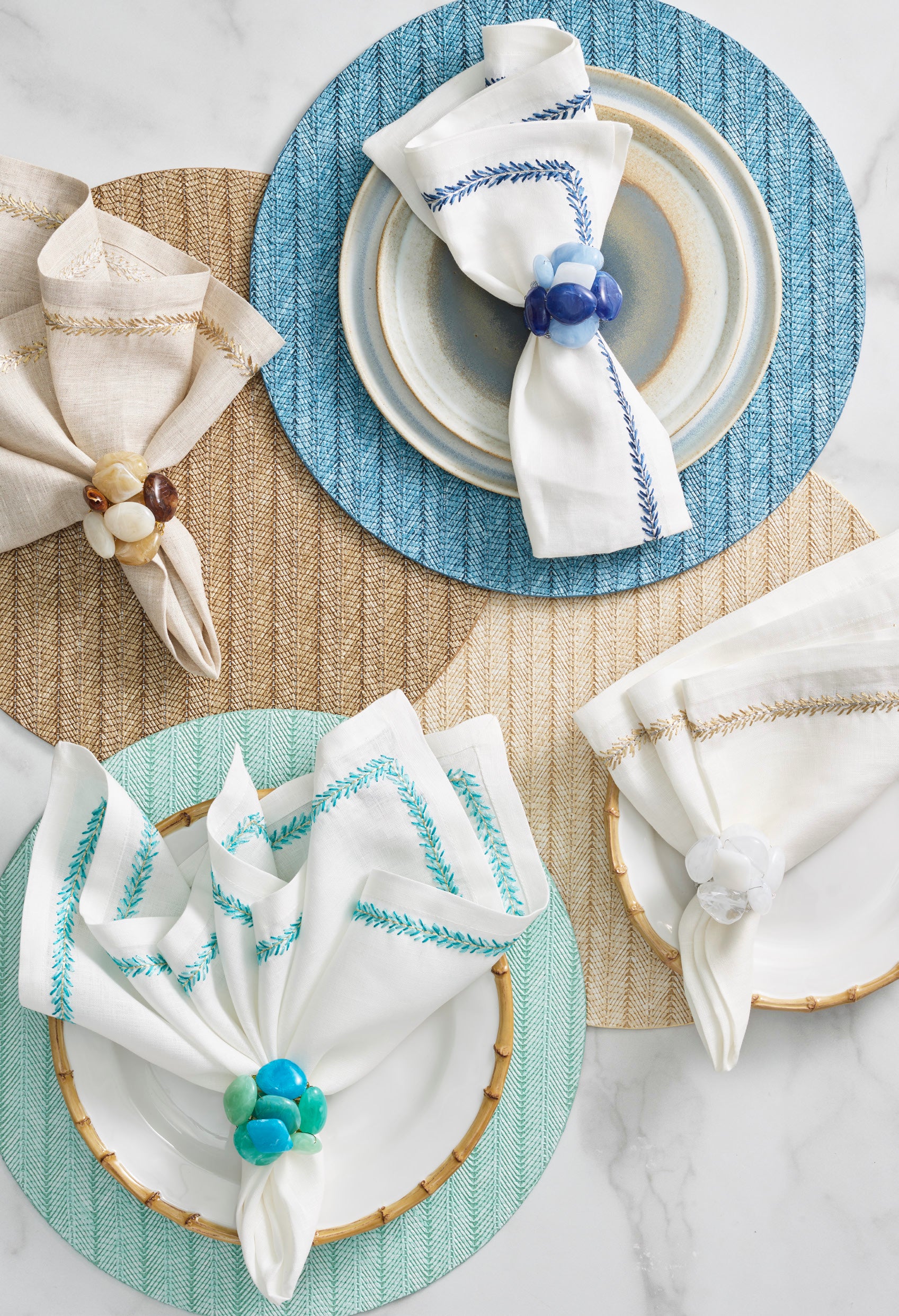 Herringbone Placemats in Tan, Set of 4