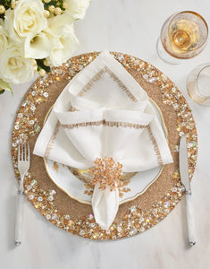 Aster Napkin Ring in Champagne, Set of 4