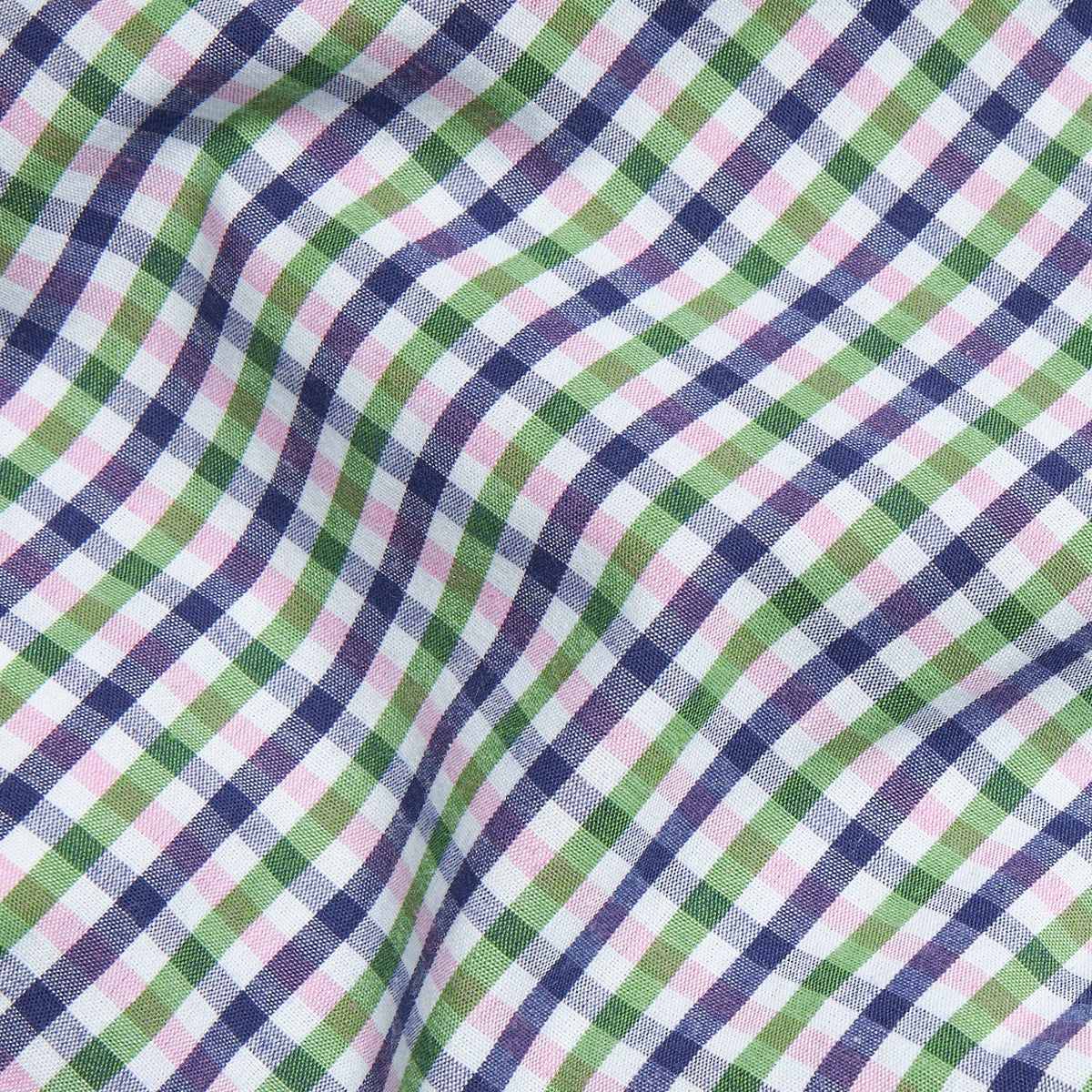 Coventry Plaid swatch in navy, green, purple, pink, and white