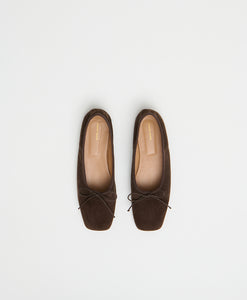 Square Toe Ballerina in Espresso