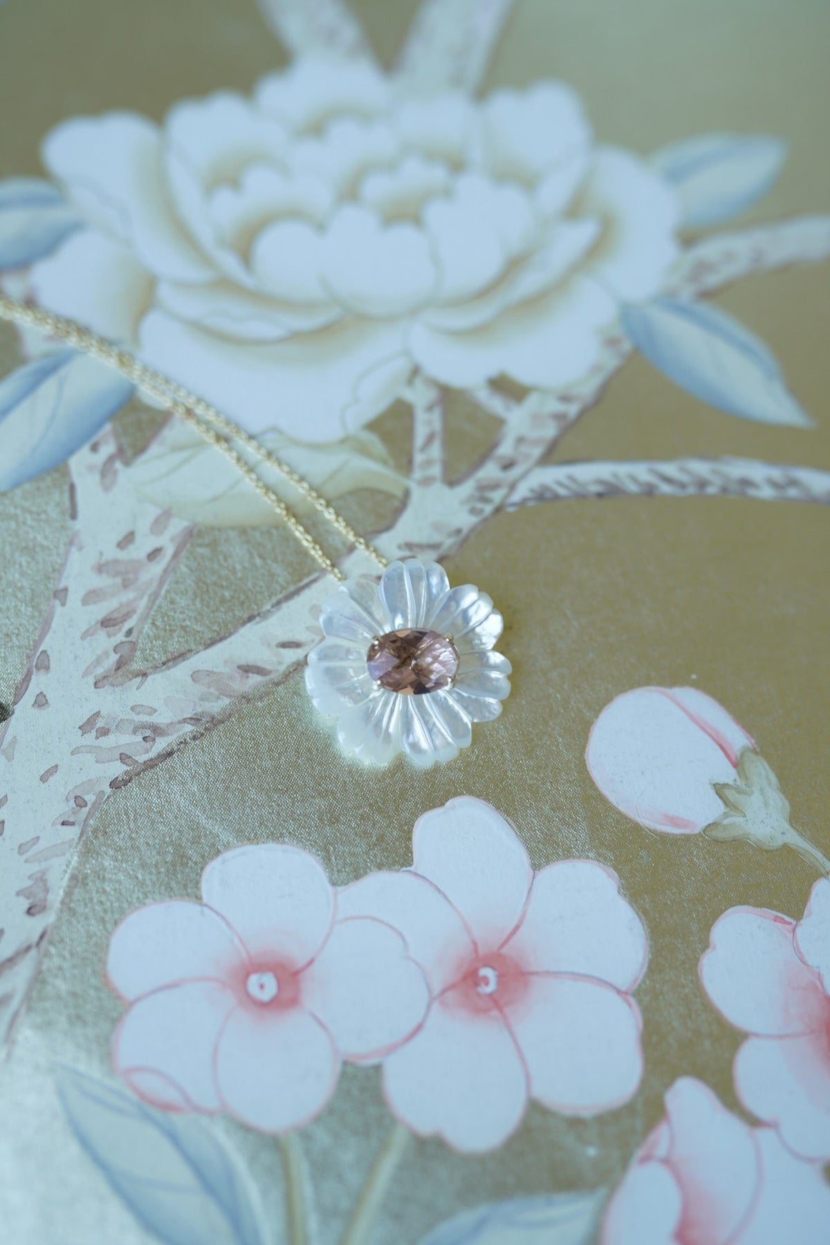 Mother Of Pearl And Petal Pink Necklace