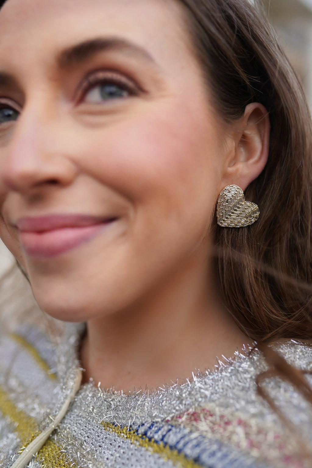 Petite Embellished Cœur Studs