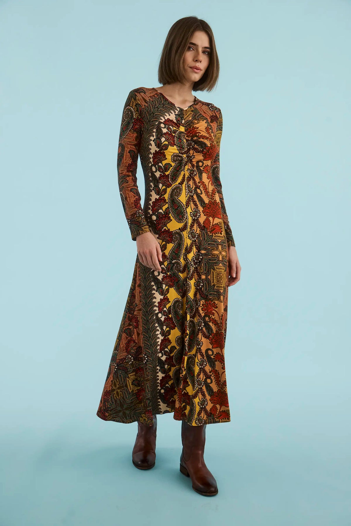 The Fairhope Dress in Highland Tapestry.