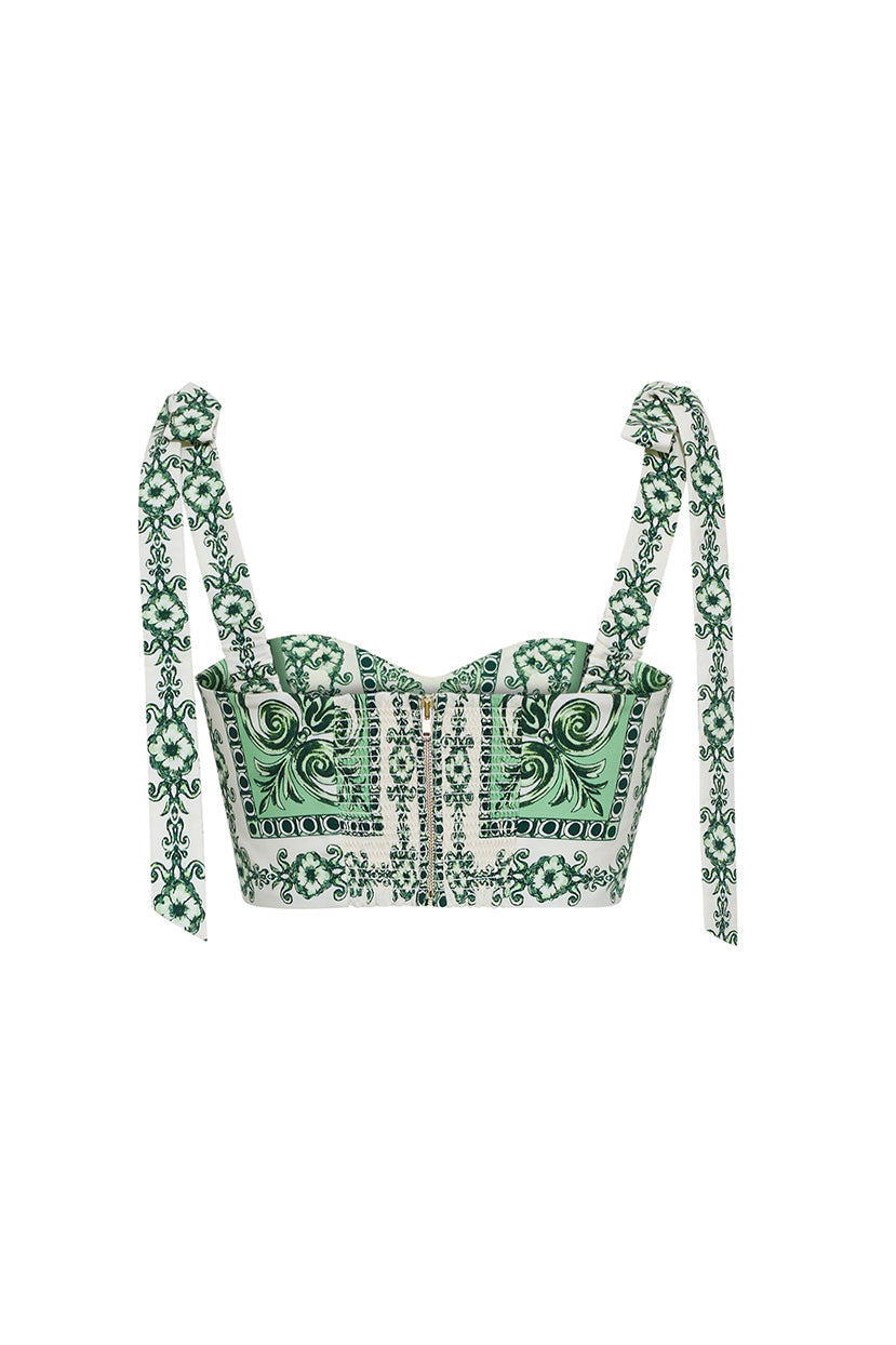 Faiza Top in Hudson Scarf Mint