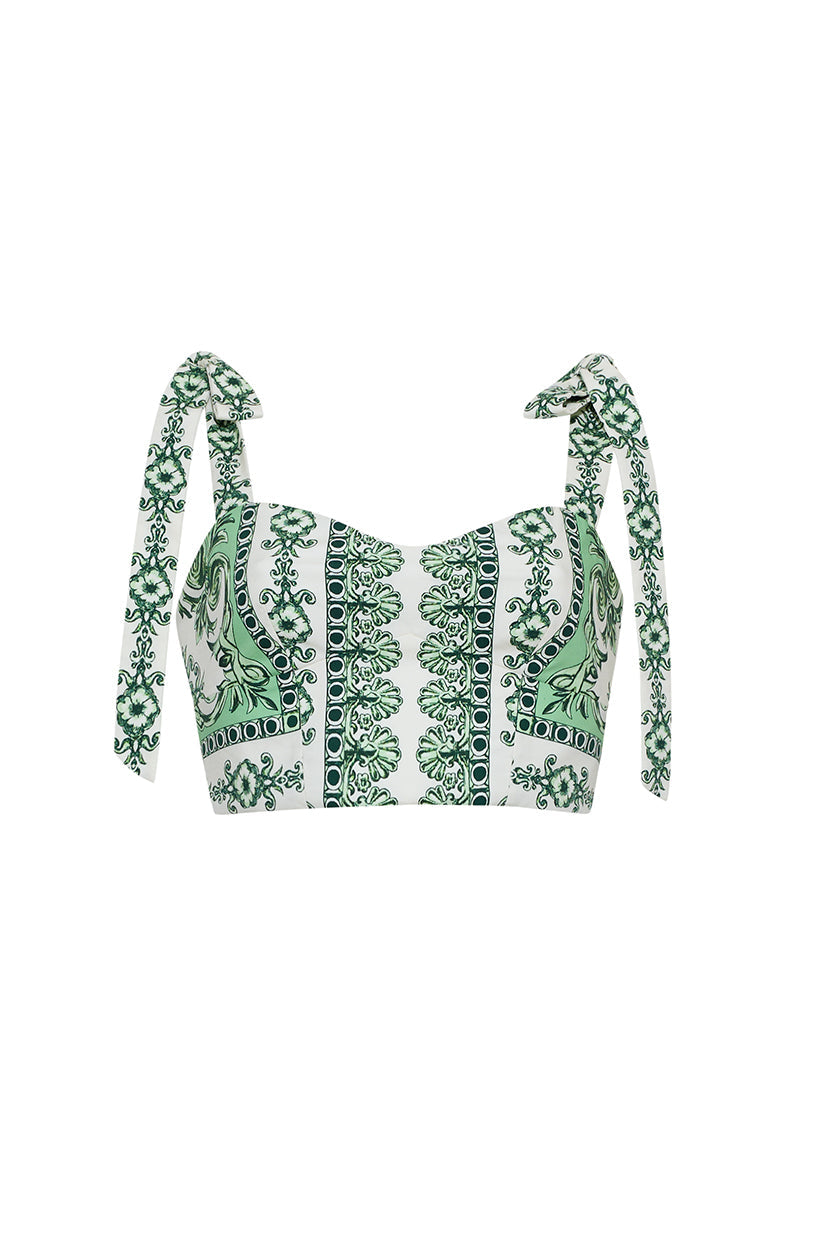 Faiza Top in Hudson Scarf Mint