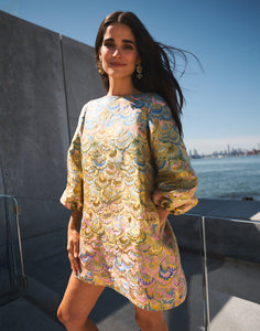 Rosanna Mini Dress in Gilded Marble
