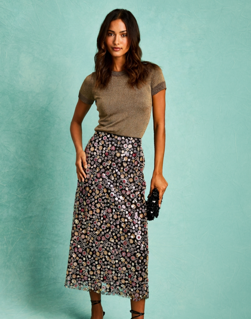 Chandler Pencil Skirt in Orchid Multi