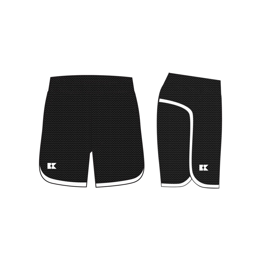 Retro Mesh Super Short in Black with White Piping