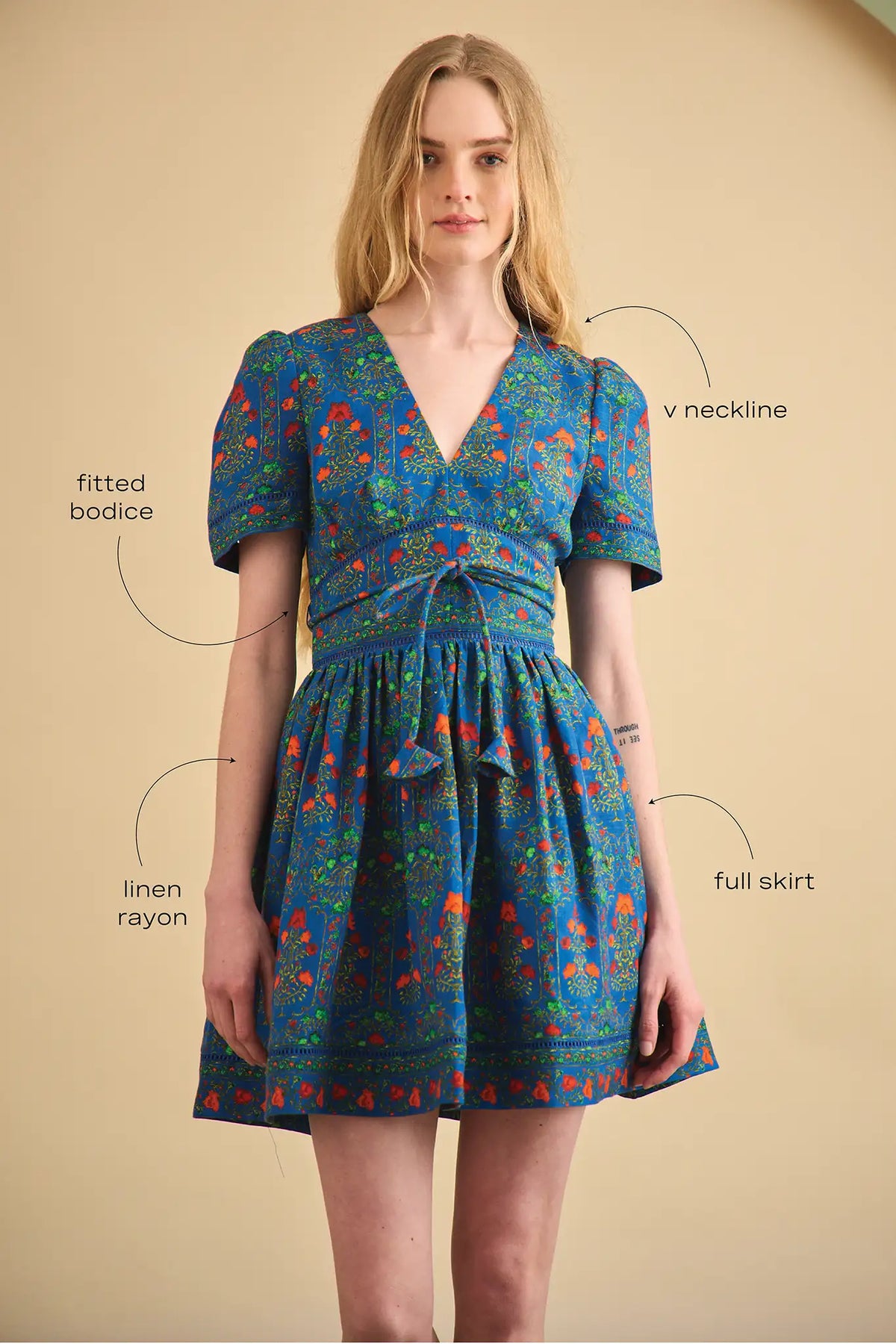 Roan Dress in Midnight Garden