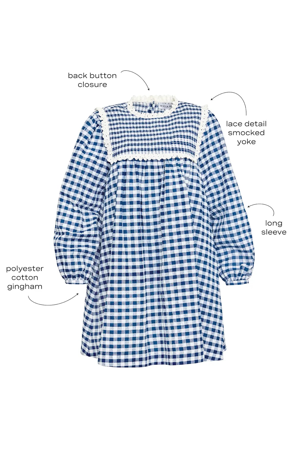 Carlyle Dress in Navy & White