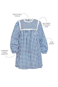 Carlyle Dress in Navy & White
