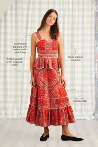 Lacey Dress in Aces Wild Red