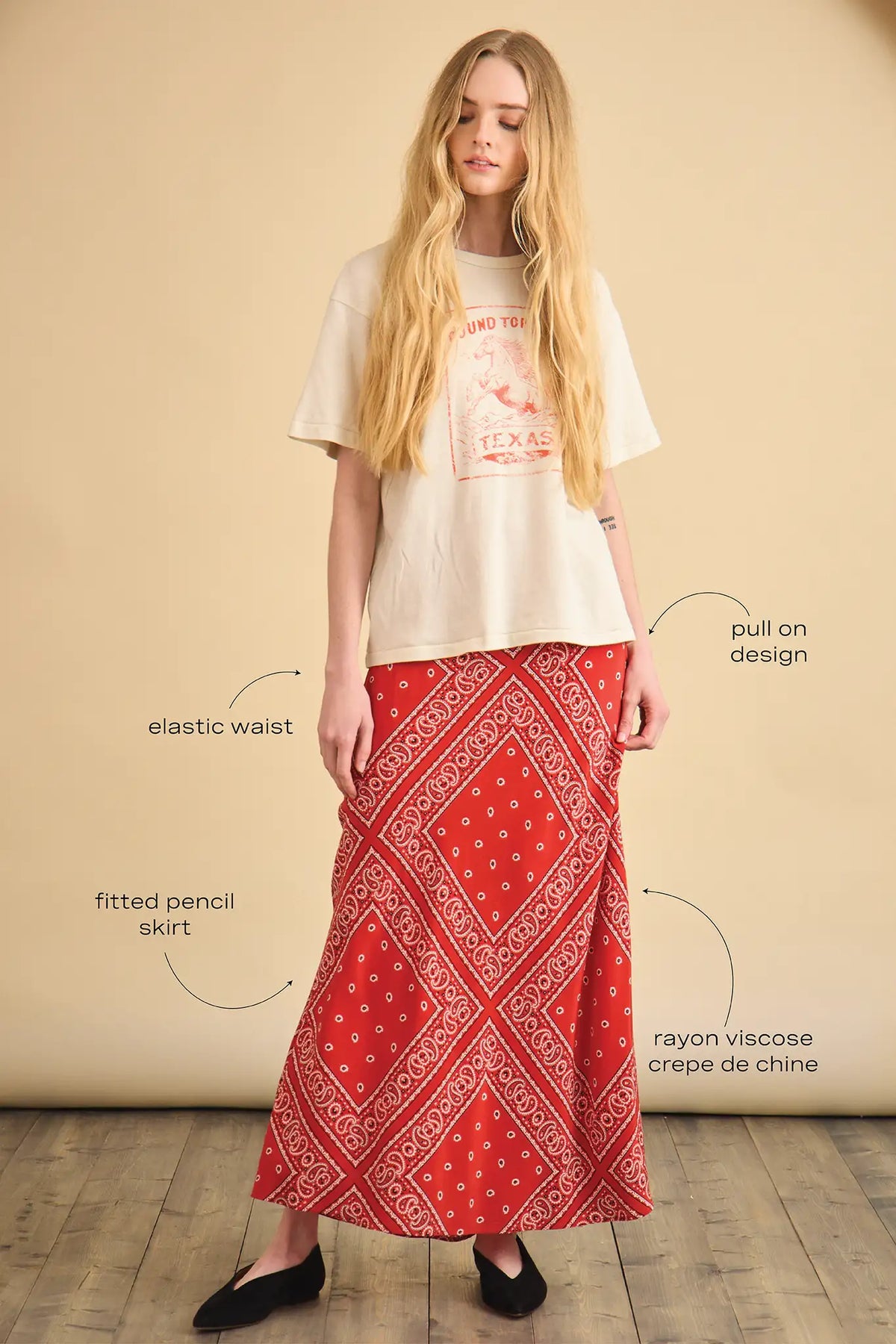 Suki Skirt in Aces Wild Red