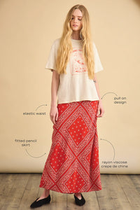 Suki Skirt in Aces Wild Red