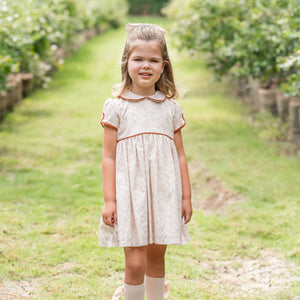 Sarita Girl Dress in Chinoiserie Pumpkin