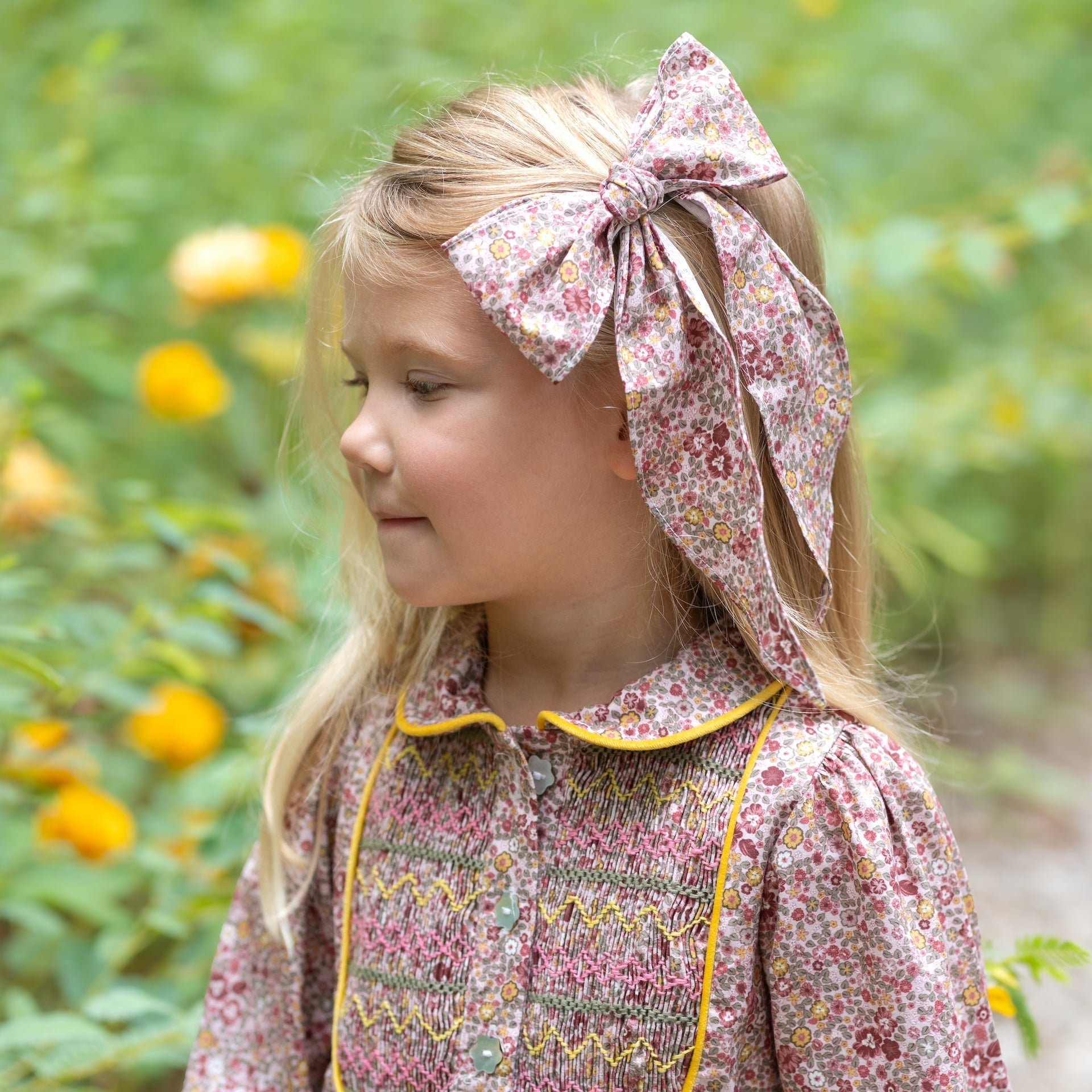 Crimson Floral Bow